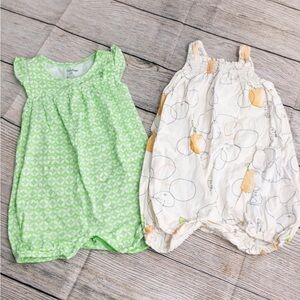 Baby GAP Romper Bundle 3–6M Green & Orange Summer Rompers